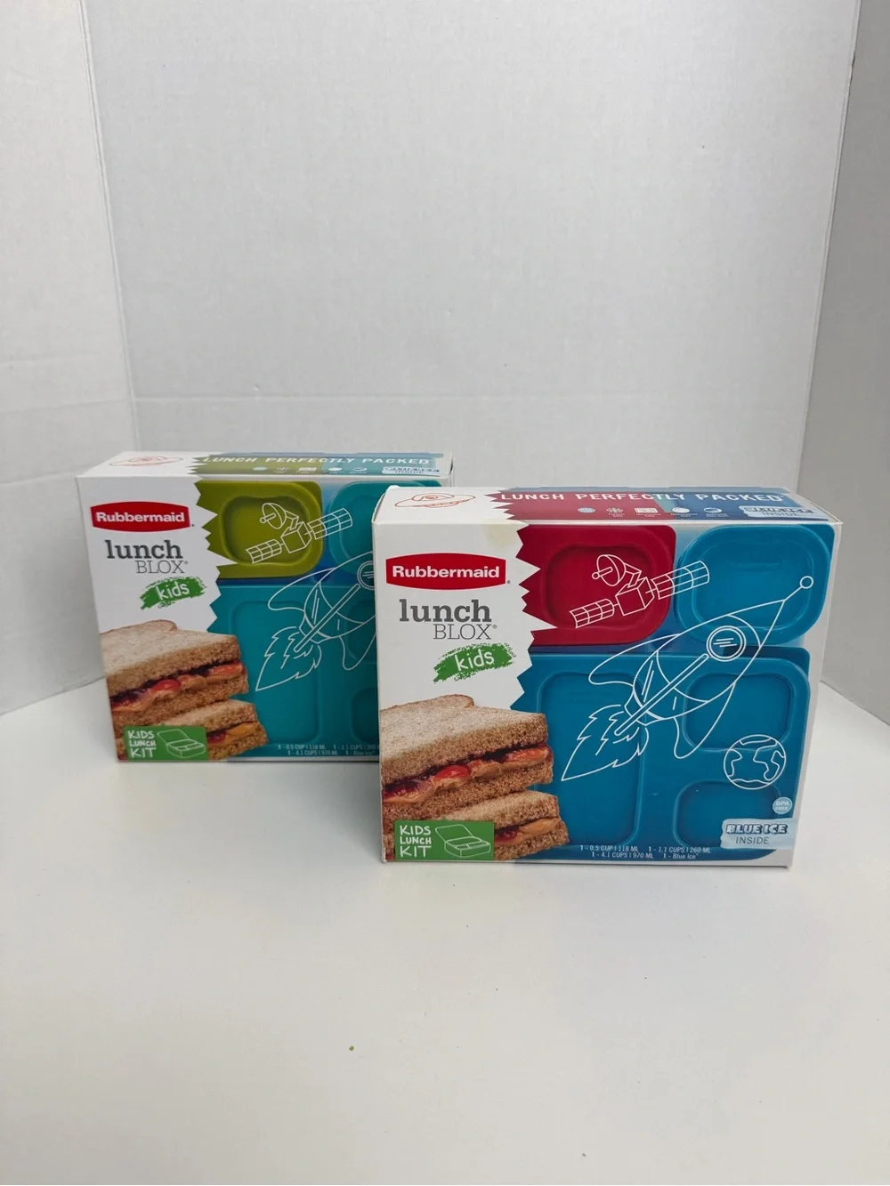 Rubbermaid Lunch Blox Kit Storage Containers Freezer Packs Blue Ice School Set 2